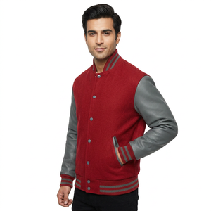 Veste universitaire en toile à manches longues au design unique pour homme, coupe ajustée, écologique, respirante, style baseball, très vendue - Product Image 1