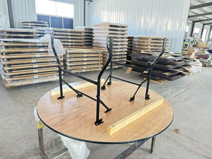 Mesa Plegable para Fiestas, Eventos, Comedor, Salón de Hotel, Banquetes, Mesa Plegable de Madera para Bodas - Product Image 4