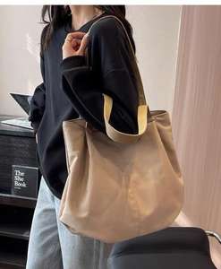 Bolsa Casual de Gran Capacidad para el Verano, Bolsa de Lona Minimalista y Versátil para Mujeres, Estudiantes Universitarias, Bolsa para Clases - Product Image 4