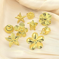 Lot de 100 bagues en acier inoxydable plaqué or, style punk, papillon doré, en boîte, vente en gros