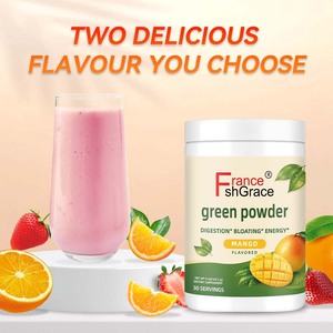 Nutraceutical Green Powder Supplement Manufacturer with Probiotics and Digestive Enzymes Gut Health Mango Flavor Green Powder - Product Image 3