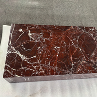 Table basse en marbre Rosso Levanto, sur piétement, sur mesure, en pierre naturelle, meuble décoratif pour salon, carré