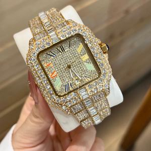 クォーツウォッチ男性用2025,防水フルダイヤモンド腕時計ヒップホップアイスアウト時計 - Product Image 5