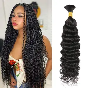Wholesale Price High Quality 100% Unprocessed Human Hair Water Wave For Braiding For Hair Extension