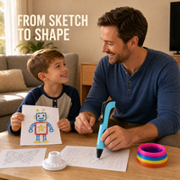 Stylo 3D en plastique PLA 50M, certifié CE FCC RoHS, rechargeable, outil de bricolage pour enfants, apprentissage STEM, projets scolaires