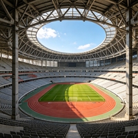 Edificio de Estadio Prefabricado de Acero, Estructura Espacial de Alta Resistencia, Pabellón Deportivo Duradero, Antioxidante, Fácil de Instalar, Galvanizado