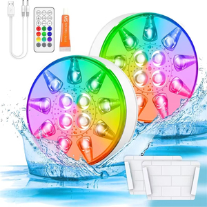 Nueva calidad superior 16 colores RGB LED piscina USB recargable sumergible IP68 luces subacuáticas <span class=keywords><strong>para</strong></span> con control remoto RF <span class=keywords><strong>para</strong></span> barco - Product Image 1