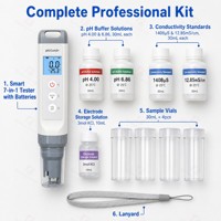Testeur de qualité de l'eau numérique 7 en 1, type stylo, multiparamètres, pH, TDS, EC, salinité, ORP, étanche IP67, pour aquarium, hydroponie