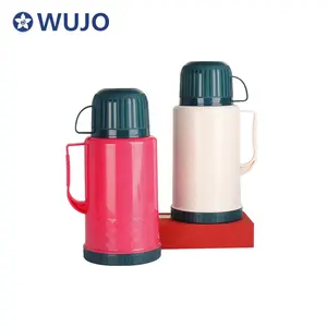Manufacturer cheap price 24hr hot tea water coffee plastic 1.2l thermos flask with two cups from WUJO