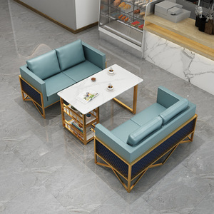 Canapé de bureau en tissu avec structure métallique, design moderne et durable pour chambre et bureau - Product Image 3