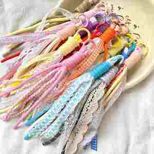 2025 Fashion Lace Braided Keychain Climbing Rope Style Lanyard Bohemian Handbag Pendant Charm for <b>Backpack</b> Knapsack Decor - Product Image 1