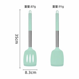 Spatule de cuisine en silicone antiadhésive, à fentes et inclinée, pour steak, poisson et légumes - Product Image 5