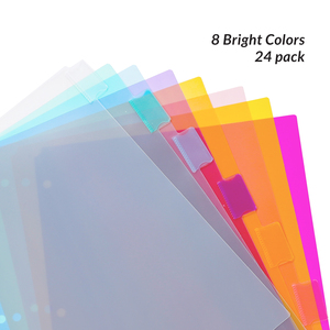 Bền 3-lỗ đấm thư Kích thước 8-Tab nhựa 24 cái/gói các loại màu sắc chèn Tab chỉ số ngăn cho 3 vòng chất kết dính - Product Image 5