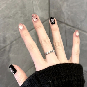 เล็บแบบถอดได้ทำด้วยมืออย่างหมดจดกระจกเมจิกรูปดาวสี่แฉกเฟรนช์ตาแมวตาฝรั่งเศสเล็บแบบถอดออกได้สำหรับสาวร้อนแรง - Product Image 2