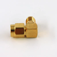 Adaptador de conector coaxial RF de ángulo recto DC-12.40GHz SMA macho a SMA hembra