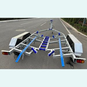 <span class=keywords><strong>Remorque</strong></span> de <span class=keywords><strong>bateau</strong></span> à essieu tandem galvanisée de 5,8 m à chargement facile, prix d'usine, avec authentification CE VIN DOT, adaptée aux bateaux de 5 m - Product Image 2