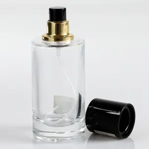 Özel lüks Flacon de parfum kare sprey Bouteille De parfüm 30ml 50ml 100ml siyah Botol parfüm boş şişeler cam parfüm