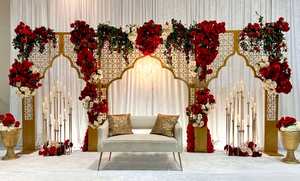 Arches de toile de fond de mariage découpées au laser sur le thème arabe, panneaux de toile de fond personnalisés pour scène de mariage indien, arche marocaine, prix d'usine USA - Product Image 2