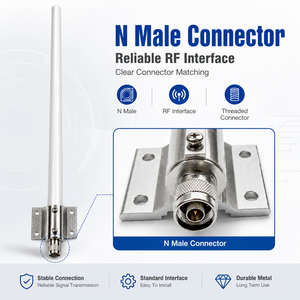 เสาอากาศไฟเบอร์กลาสแบบสองย่านความถี่ 9dBi 2.4G 5.8G สำหรับภายนอกอาคาร แบบรอบทิศทาง สำหรับสถานีฐาน พร้อมหัวต่อ N-Male สำหรับระบบ WiFi WLAN <span class=keywords><strong>WISP</strong></span> - Product Image 6