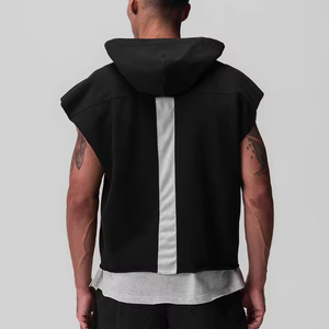 Hoodies sans manches personnalisés pour hommes, vêtements de sport, coton éponge de haute qualité, hoodies oversize - Product Image 2