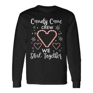 T-shirt à manches longues Candy Cane Crew Heart Holiday Family - Product Image 1