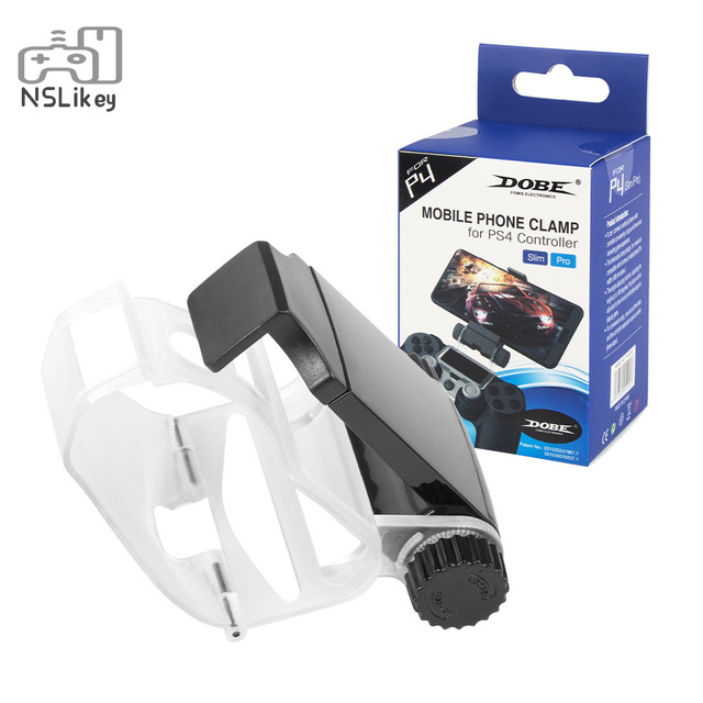 NSLikey TP4-016B Phone Adjustable Holder Bracket for PS4 Slim Pro Controller Mobile Gaming Clamp Clip Stand