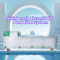 Système de filtration pour bassin à carpes koï en acier inoxydable personnalisé Qlozone, fontaine de jardin, filtration de bassin à poissons, aquaculture, filtre à tambour combiné