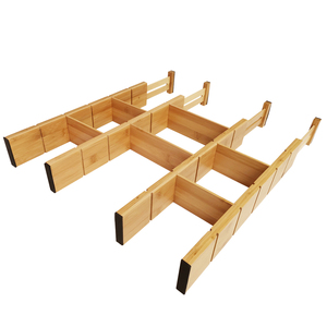 Séparateur de <span class=keywords><strong>tiroir</strong></span> réglable, organisateur de <span class=keywords><strong>tiroir</strong></span>, séparateur de <span class=keywords><strong>tiroir</strong></span> extensible en <span class=keywords><strong>bois</strong></span> bambou - Product Image 2