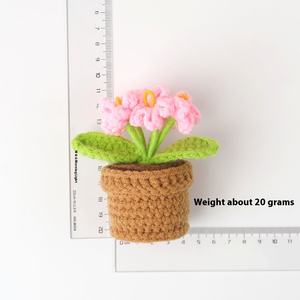 Fil fait à la main fini ne m'oubliez pas Simulation plantes en pot ornements de bureau créatifs décorations de plantation de voiture fleurs - Product Image 5