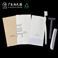 Pochette en papier kraft biodégradable Stanley avec encoche de déchirement, sacs d'emballage à scellage arrière pour articles d'hôtel, logo personnalisé