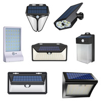 Applique murale solaire carrée à LED avec détecteur de mouvement et capteur de lumière intelligent pour jardin, villa, balcon, usage extérieur