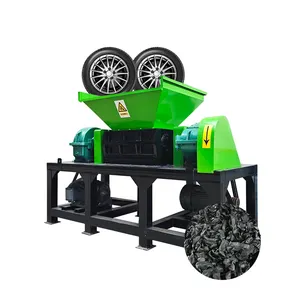 Automatic Waste Truck Tyre Rubber Plastic Recycling Double Shaft Machine Tire Shredder