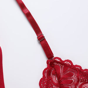 Combinaison pour femmes avec logo personnalisé, rouge, transparente, en dentelle douce, lingerie, <span class=keywords><strong>nuisette</strong></span>, babydoll, teddy sexy, lingerie féminine - Product Image 5