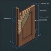 Portes insonorisées en bois massif sur mesure pour salle de piano, salle de batterie et chambre à coucher
