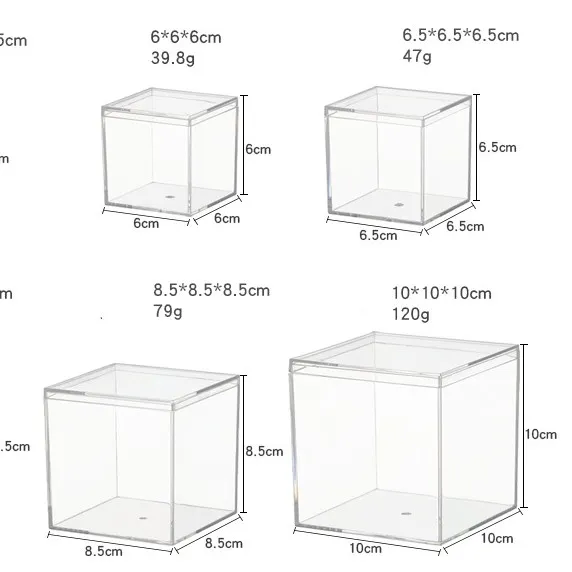 OEM e ODM di alta qualità In Stock adesivi personalizzati accettabili varie dimensioni da 20ml scatole portaoggetti acriliche all'ingrosso per lo stoccaggio di merci