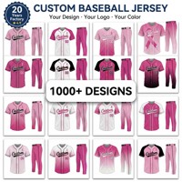 Maillot de baseball OEM personnalisé pour les survivantes, Maillot de baseball rose personnalisé, Tenue d'équipe sur mesure, Direct usine, Combattez comme une fille