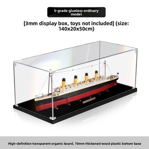 Boîte de présentation en acrylique anti-poussière pour <span class=keywords><strong>Titanic</strong></span> avec couvercle transparent pour le rangement de la papeterie et des câbles d'écouteurs - Product Image 3