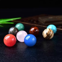 Perles de pierre brute polies DIY naturelles violettes, roses, jaunes, blanches, diamètre 2 cm, assortiment de perles, ornements de boules de cristal en configuration étoile à sept branches