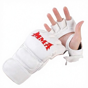 Guantes de Boxeo MMA de Cuero sin Dedos - Diseño de Palma Engrosada Impermeable para Entrenamiento de Artes Marciales y Sacos de Arena para Adultos - Product Image 3