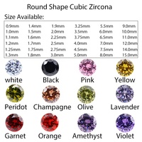 Vente en gros de pierres CZ 5A, forme ronde, haute qualité, 3-12 mm, zircone cubique synthétique, pierres précieuses en zircon pour la fabrication de bijoux