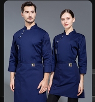 Vêtements de travail pour chef cuisinier d'hôtel, vêtements d'automne et d'hiver à manches longues pour hommes, vêtements de boulangerie de restaurant, uniforme de cuisine de pâtisserie