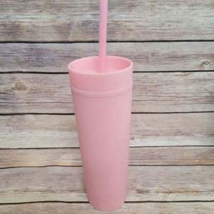 Bouteille d'eau en plastique mat réutilisable à double paroi de 16 oz, gobelet mince en acrylique avec couvercle et paille, sans BPA, vente en gros - Product Image 4