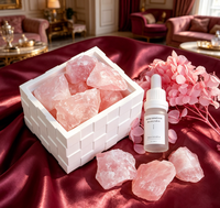 Ensemble diffuseur d'arômes Ascendia Luxury Crystal Salt, sel de l'Himalaya naturel, écologique, carré, huile essentielle, parfum d'intérieur, coffret cadeau
