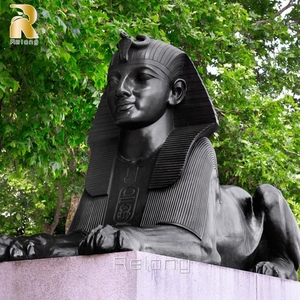 TượNg Nhân Sư Nữ Bằng Đồng Lớn Kim Loại Ai Cập Cổ Đại Nổi Tiếng Trang Trí Đường Phố Ngoài Trời - Product Image 1