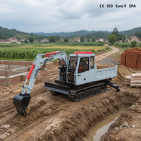 Camion-pelle sur chenilles de 5 tonnes avec moteur diesel intégré pour travaux de construction en montagne
