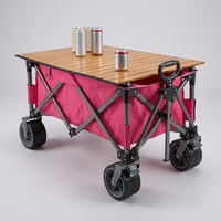 Chariot de camping pliable à quatre roues, écologique et compact, chariot de pique-nique industriel d'extérieur, chariot à main pour le transport de marchandises et d'outils