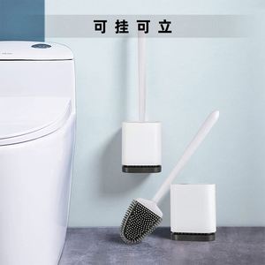 Ensemble de brosses WC murales en silicone, sans angle mort, sans perçage, en plastique – Article transfrontalier très populaire - Product Image 4