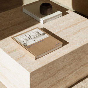 <span class=keywords><strong>Table</strong></span> <span class=keywords><strong>basse</strong></span> aspect <span class=keywords><strong>travertin</strong></span> de luxe JINS sans casser la banque peut être utilisé à la fois à l'intérieur et dans les espaces extérieurs couverts - Product Image 3