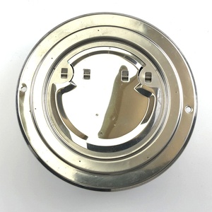 Grille de ventilation externe en acier inoxydable avec volet anti-retour, capot d'évacuation à lame mobile, finition miroir/brossée, design graphique - Product Image 6