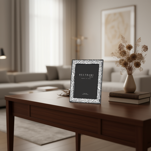 Beltrami Silver Plated Wood Structure Photo <b>Frame</b> 9x12 Inch Embossing <b>Printing</b> 1 Color Made in Italy Argento 999 - Product Image 3